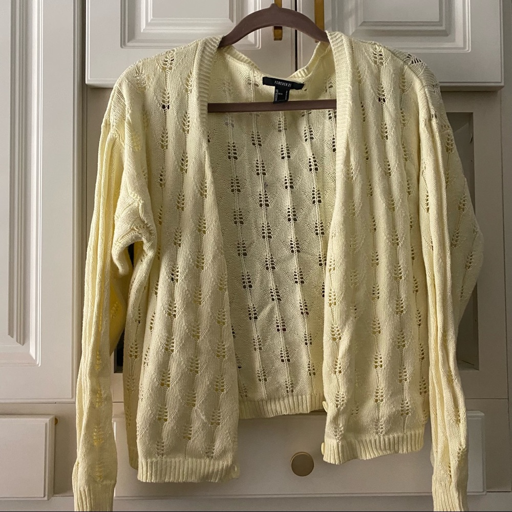 Knit Pastel Yellow Cardigan